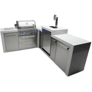 Mont Alpi 400 Deluxe Island with a 90 Degree Corner and Kegerator - MAi400-D90KEG - Fire Pit Oasis