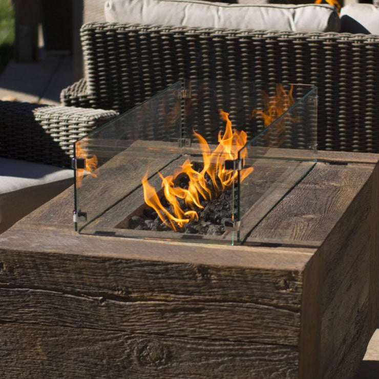 TOP Fires by The Outdoor Plus Rectangular Glass Wind Guard 44" x 14" - Fire Pit Oasis